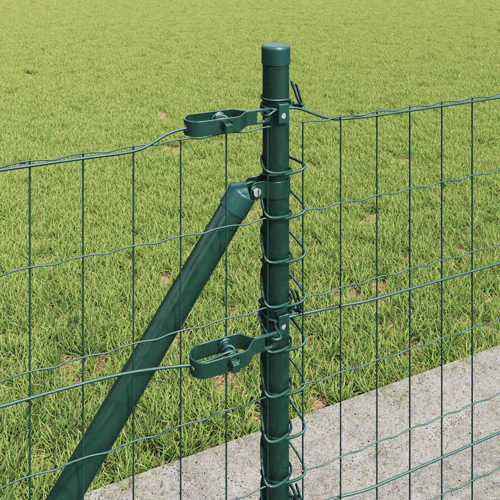 Gjerde med stolpe grønn 0,4 x 10 m Stål og PVC vidaXL