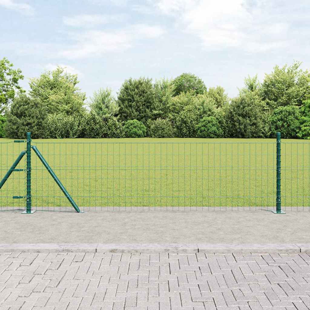 Gjerde med stolpe grønn 0,4 x 10 m Stål og PVC vidaXL