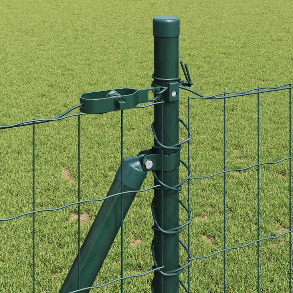 Eurogjerde med betongfundament 10 x 0,8 m PVC-belagt stål Grønn
