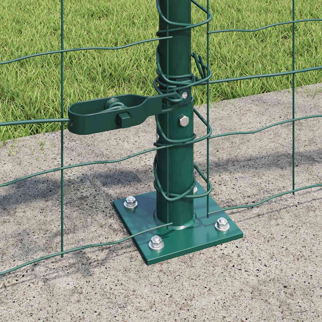 Gjerde med stolpe grønn 0,4 x 10 m Stål og PVC vidaXL