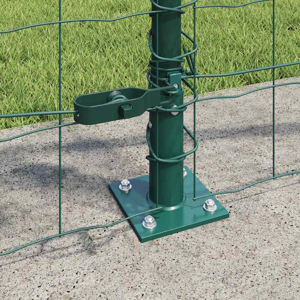 Gjerde med stolpe grønn 0,8 x 10 m Stål vidaXL