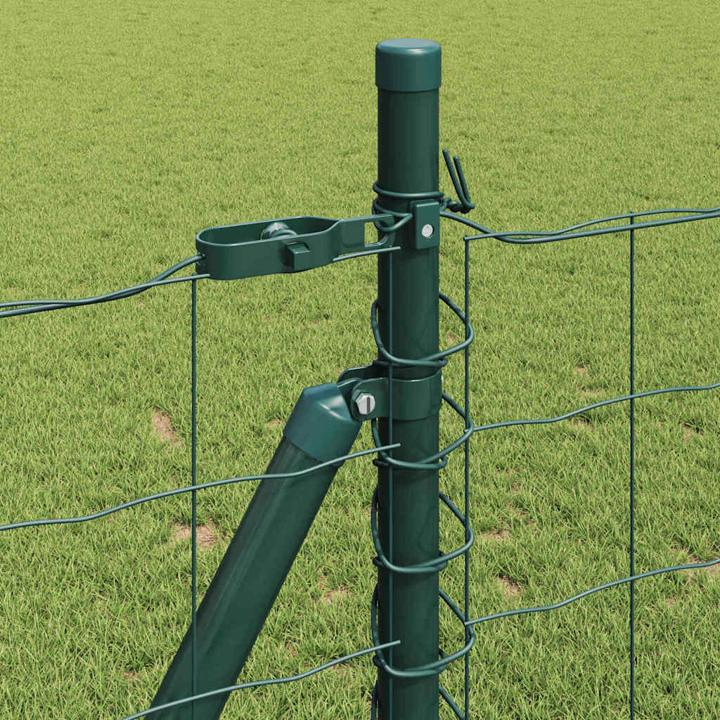 Gjerde med stolpe grønn 0,8 x 10 m Stål vidaXL