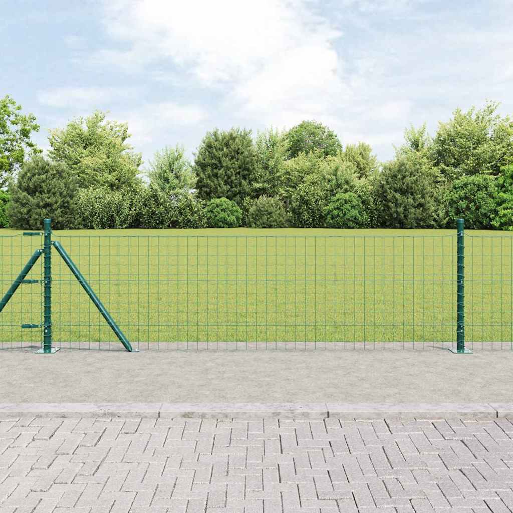 Gjerde med stolpe grønn 0,6 x 25 m Stål og PVC