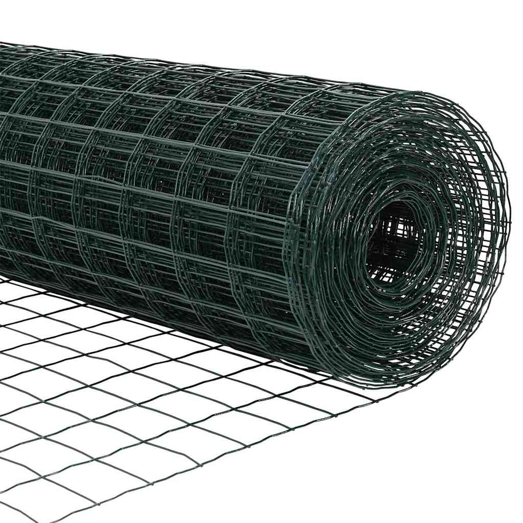 Gjerde med stolpe grønn 0,6 x 25 m Stål og PVC