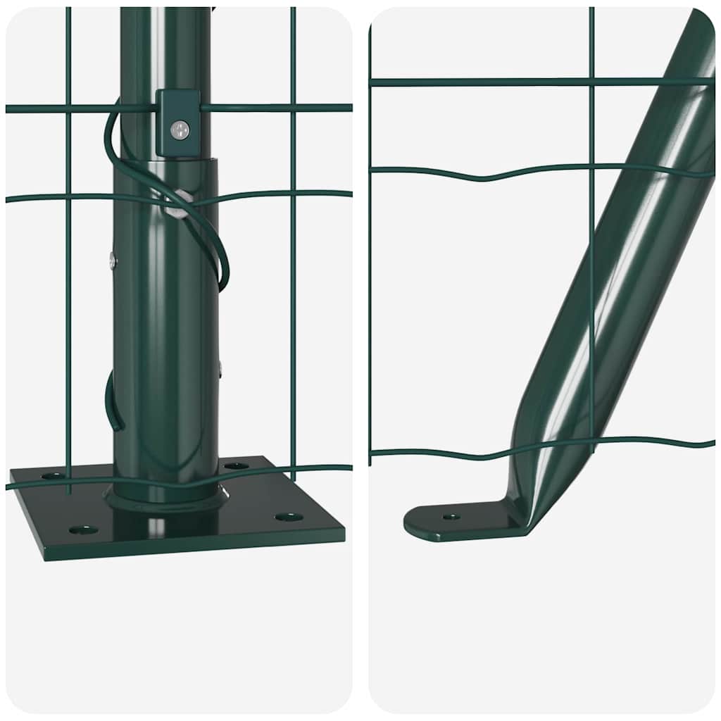 Gjerde med stolpe grønn 0,6 x 25 m Stål og PVC