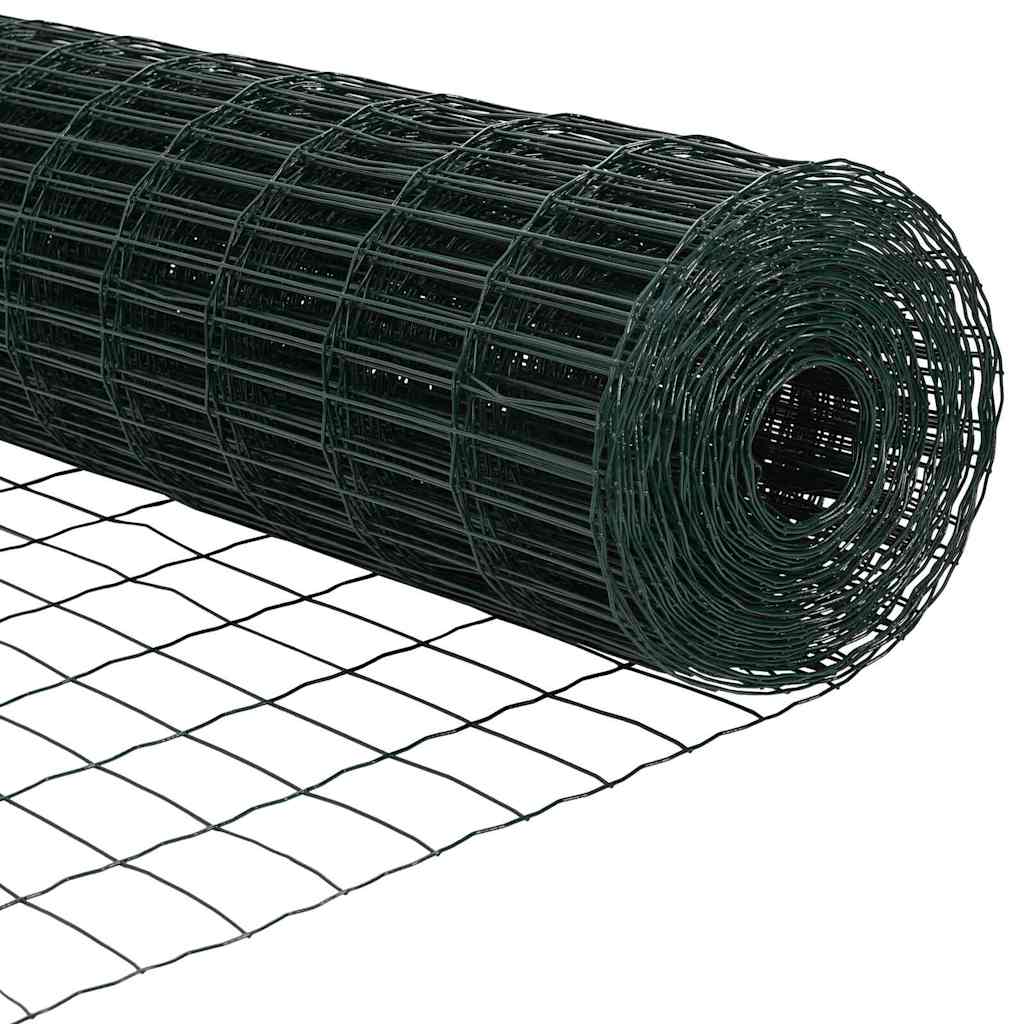 Gjerde med stolpe grønn 0,6 x 50 m Stål og PVC