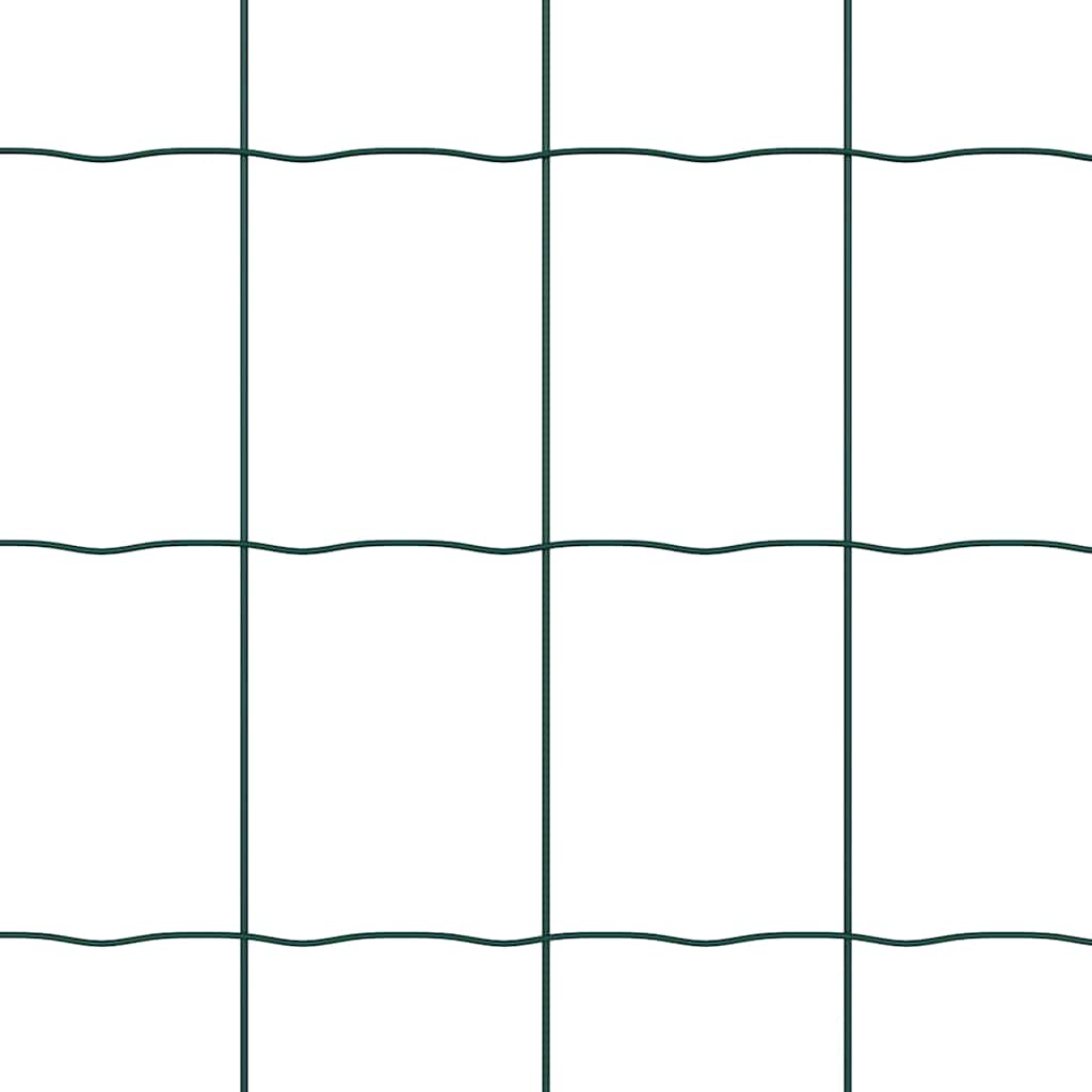 Gjerde med stolpe grønn 0,4 x 50 m Stål og PVC vidaXL
