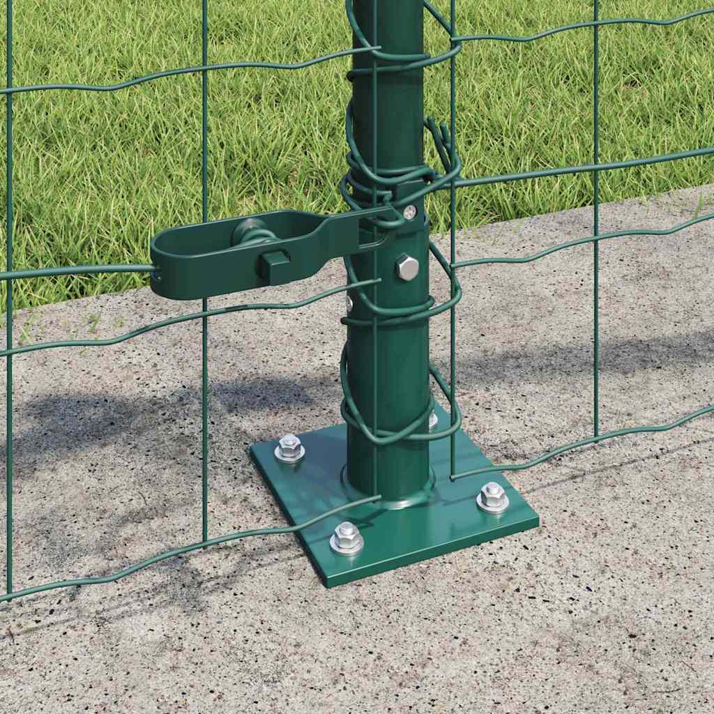 Gjerde med stolpe grønn 0,4 x 50 m Stål og PVC vidaXL
