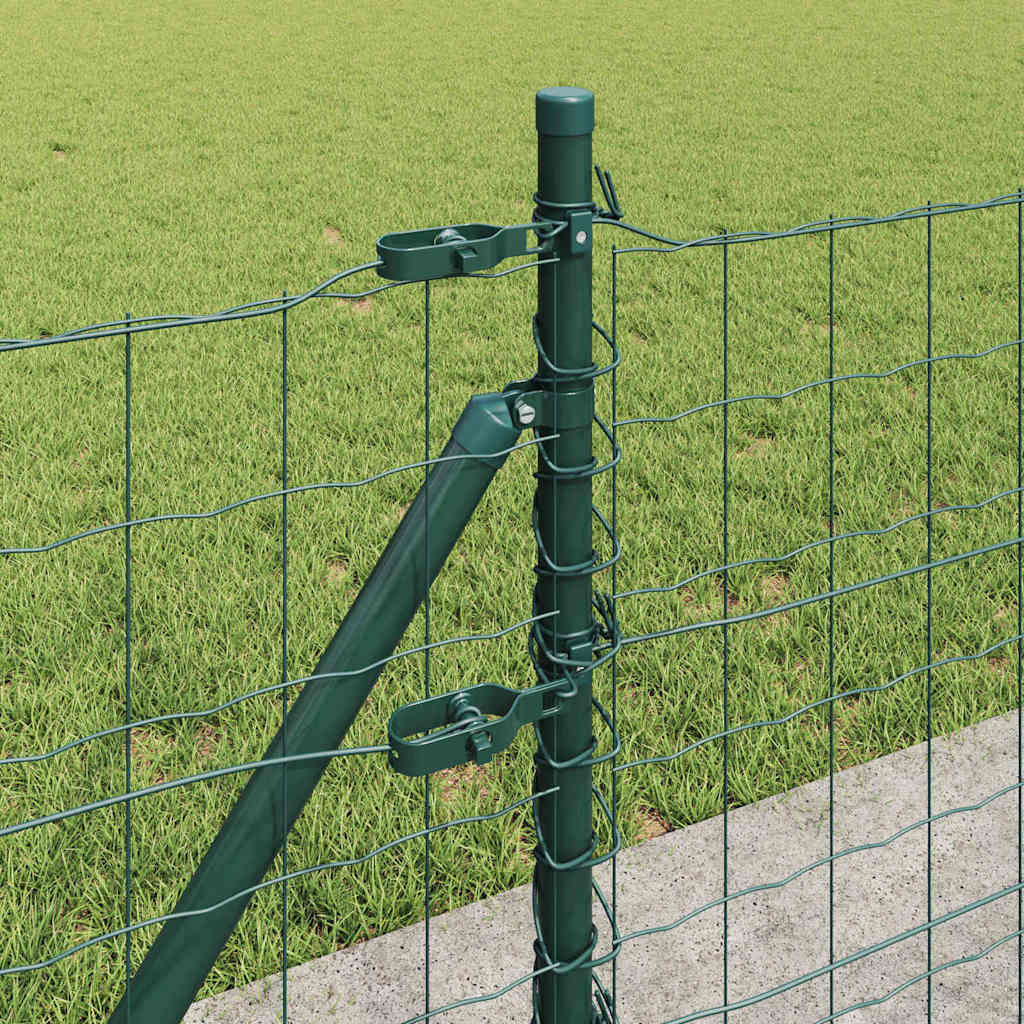 Gjerde med stolpe grønn 0,4 x 50 m Stål og PVC vidaXL