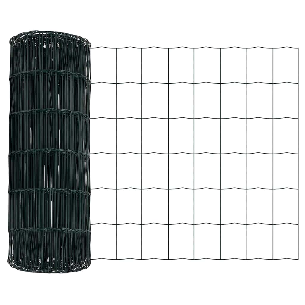 Gjerde med stolpe grønn 0,4 x 50 m Stål og PVC vidaXL