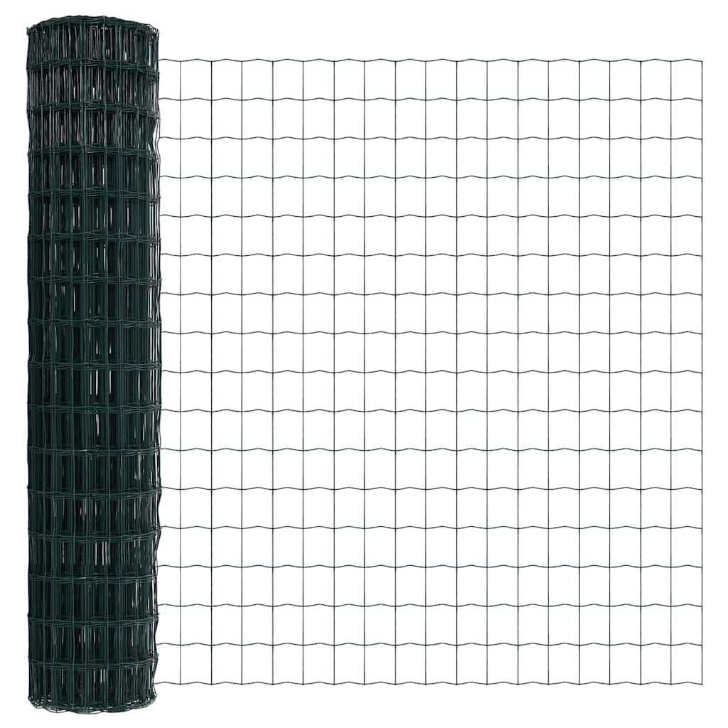 Eurogjerde med betongfundament 10 x 1,4 m PVC-belagt stål Grønn