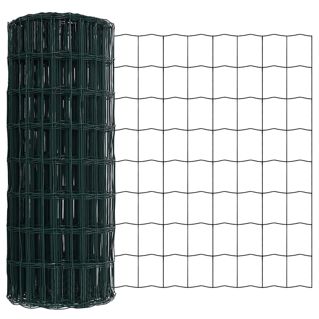 Gjerde med stolpe grønn 0,6 x 50 m Stål og PVC