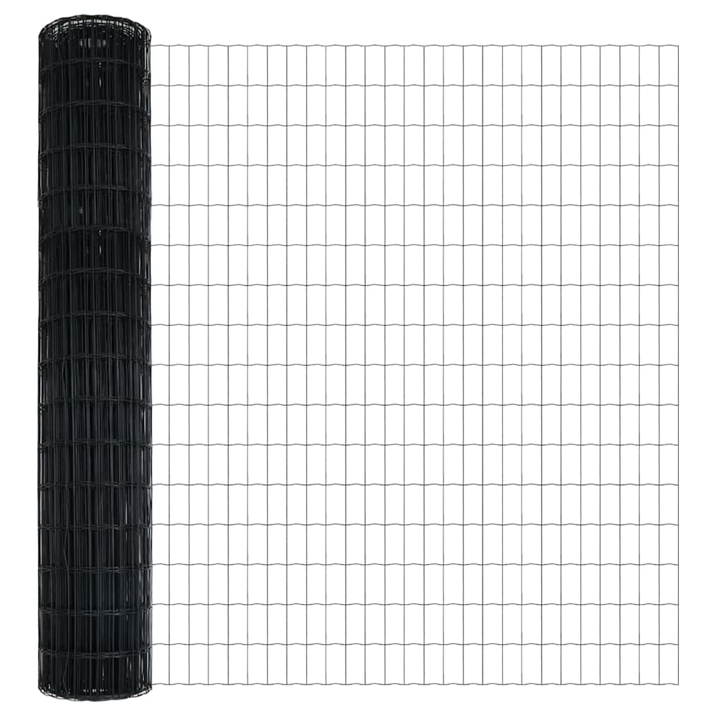 Gjerde med stolpe Grå 1,6 x 10 m Stål og PVC