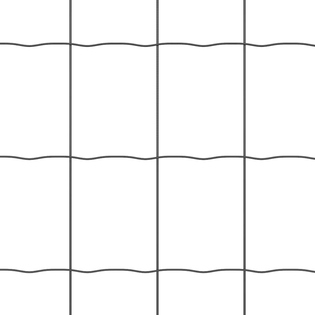 Gjerde med stolpe Grå 0,8 x 10 m Stål og PVC