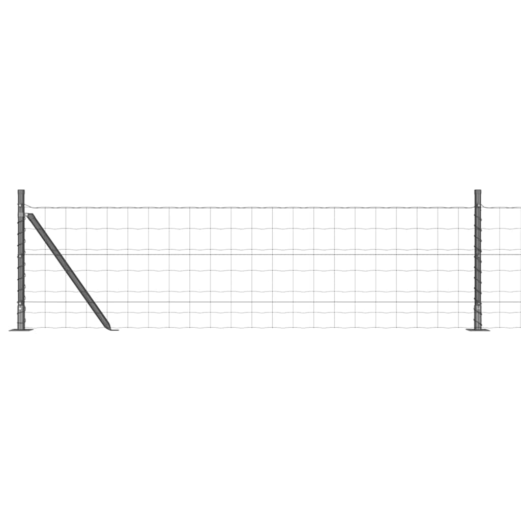 Eurogjerde med betongfundament 10 x 0,6 m PVC-belagt stål Grå