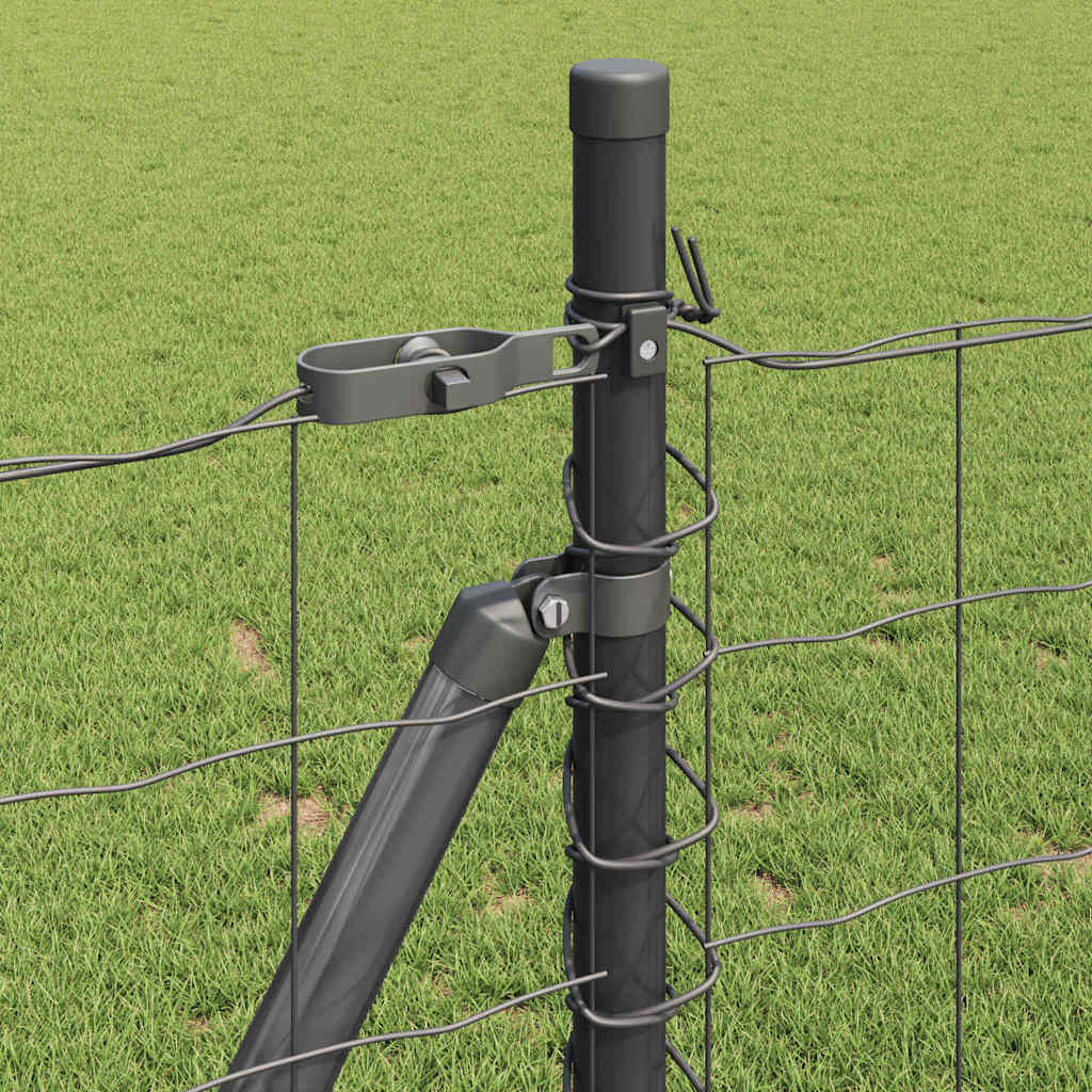 Gjerde med stolpe Grå 1 x 25 m Stål vidaXL