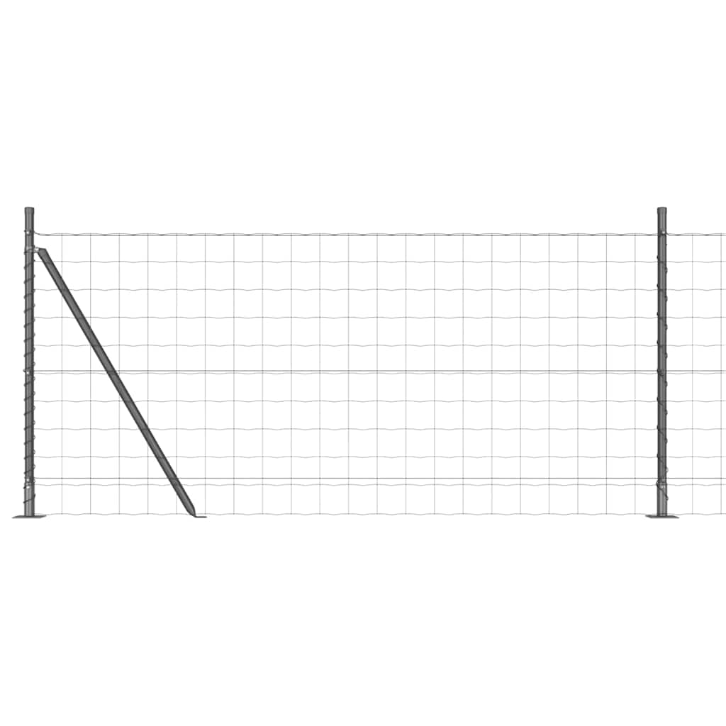 Gjerde med stolpe Grå 1 x 25 m Stål vidaXL