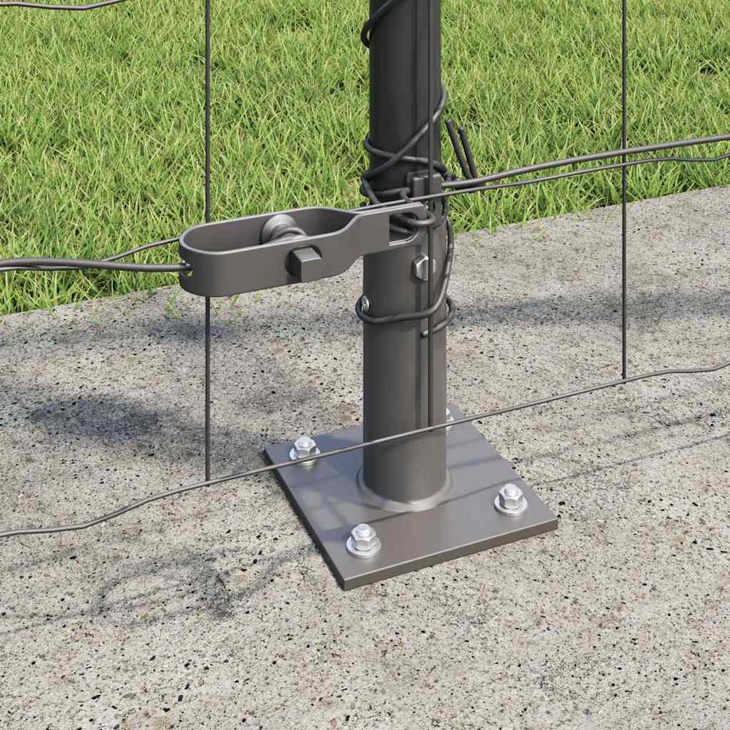 Eurogjerde med betongfundament 25 x 1,2 m PVC-belagt stål Grå