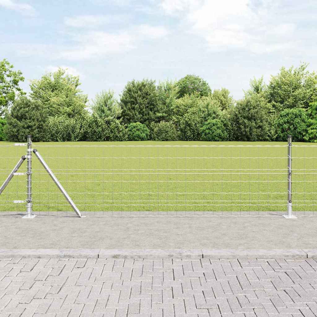 Gjerde med stolpe sølv 0,4 x 10 m Stål