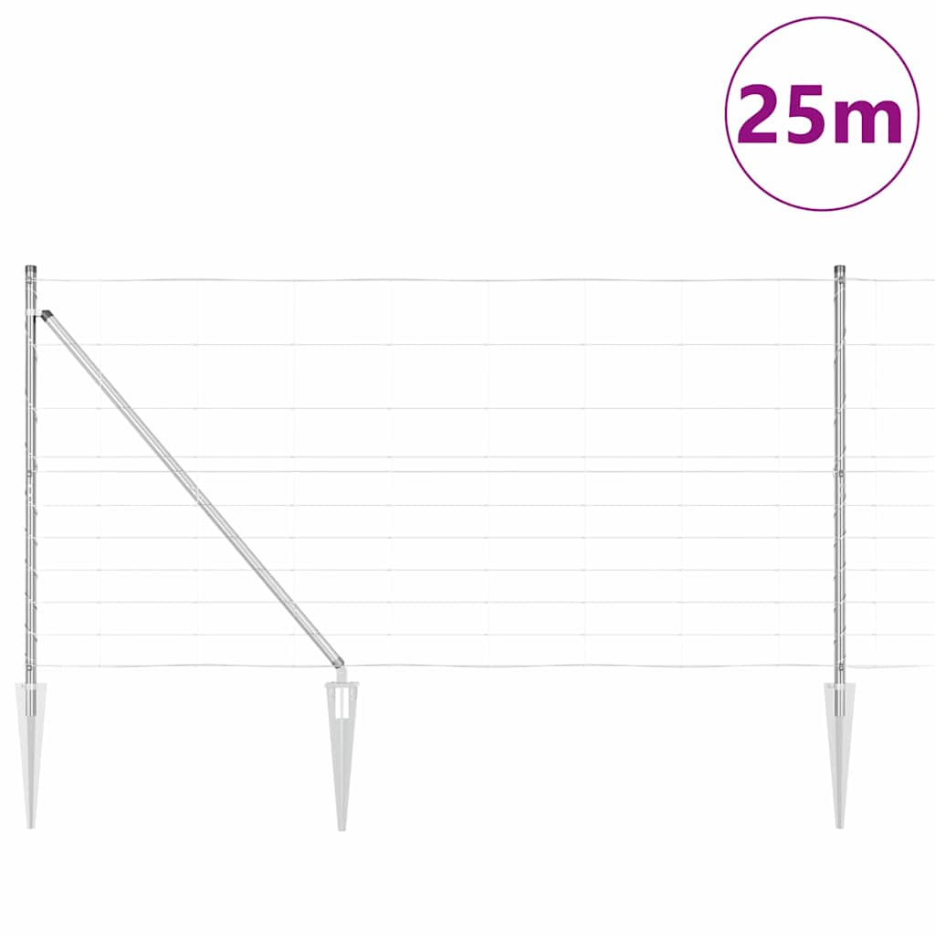 Svweiende trådgjerde med spisser 25 x 1,2 m Galvanisert stål