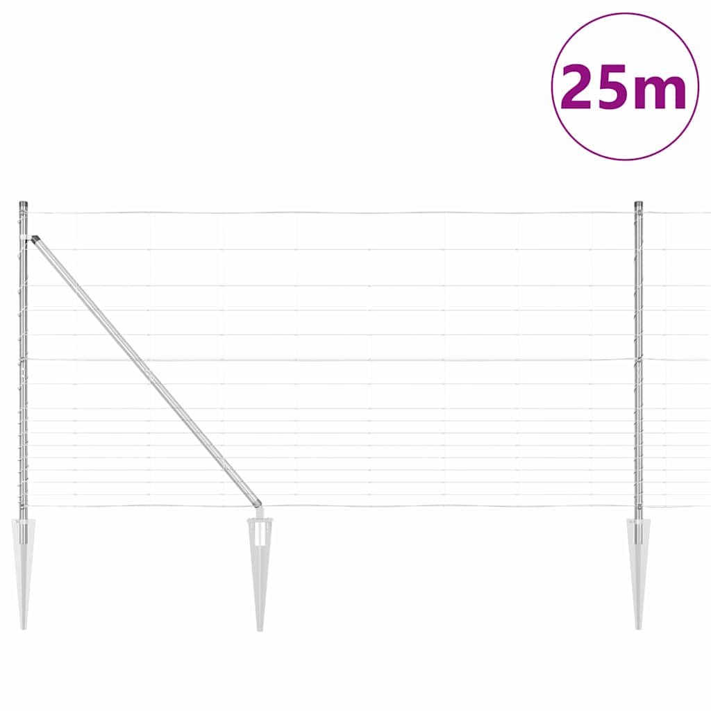 Svweiende trådgjerde med spisser 25 x 1,2 m Galvanisert stål
