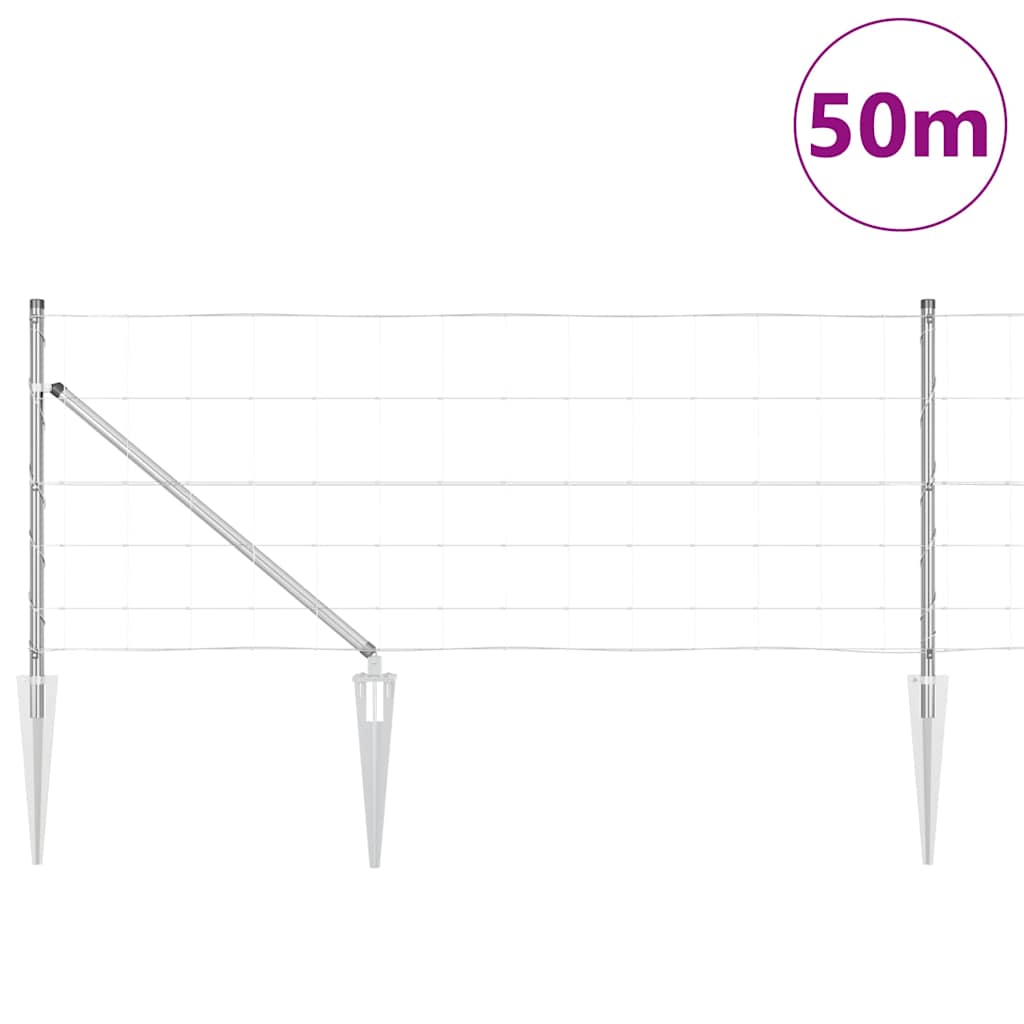 Svweiende trådgjerde med spisser 50 x 0,8 m Galvanisert stål