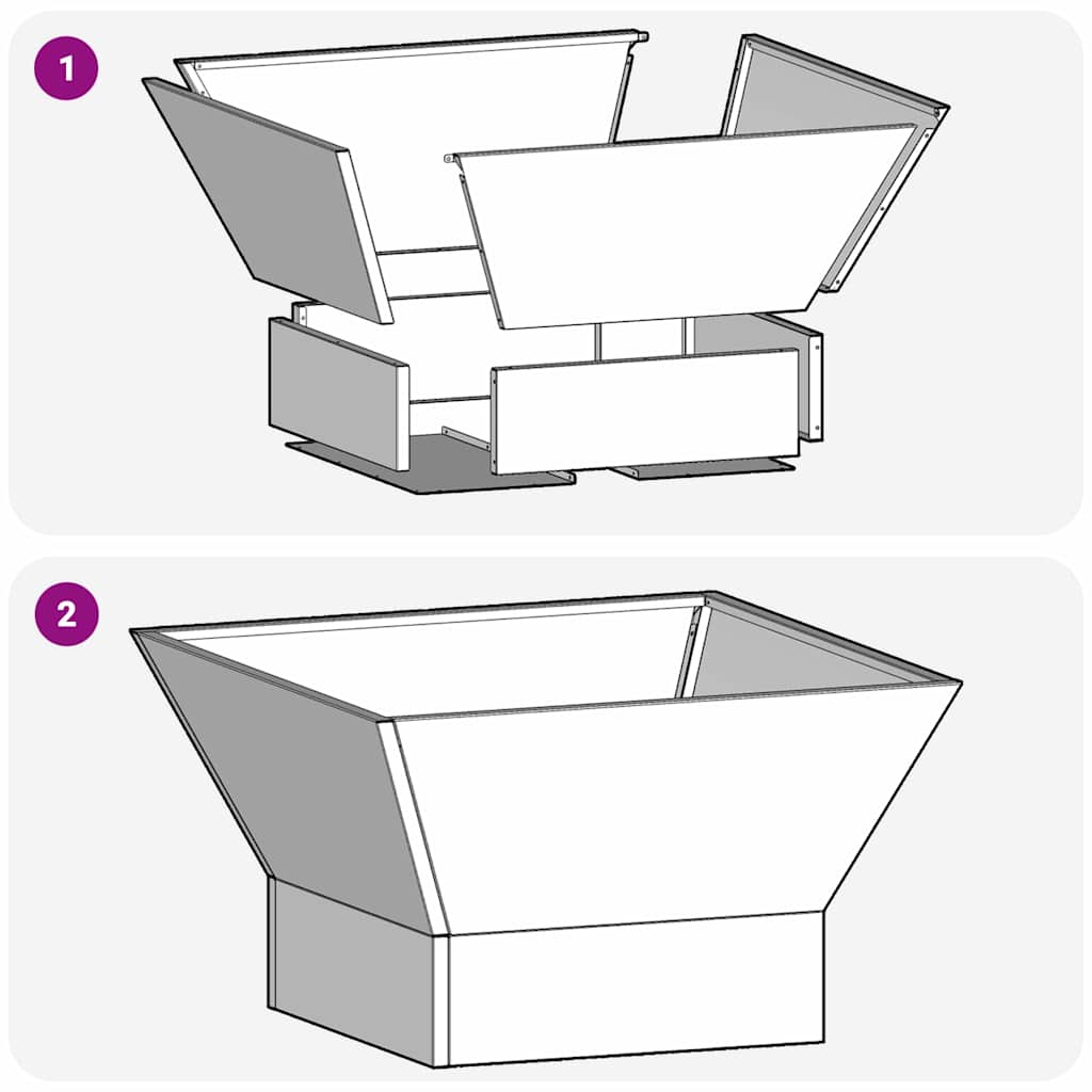 Bålplass Brun 60 x 60 x 35 cm Stål