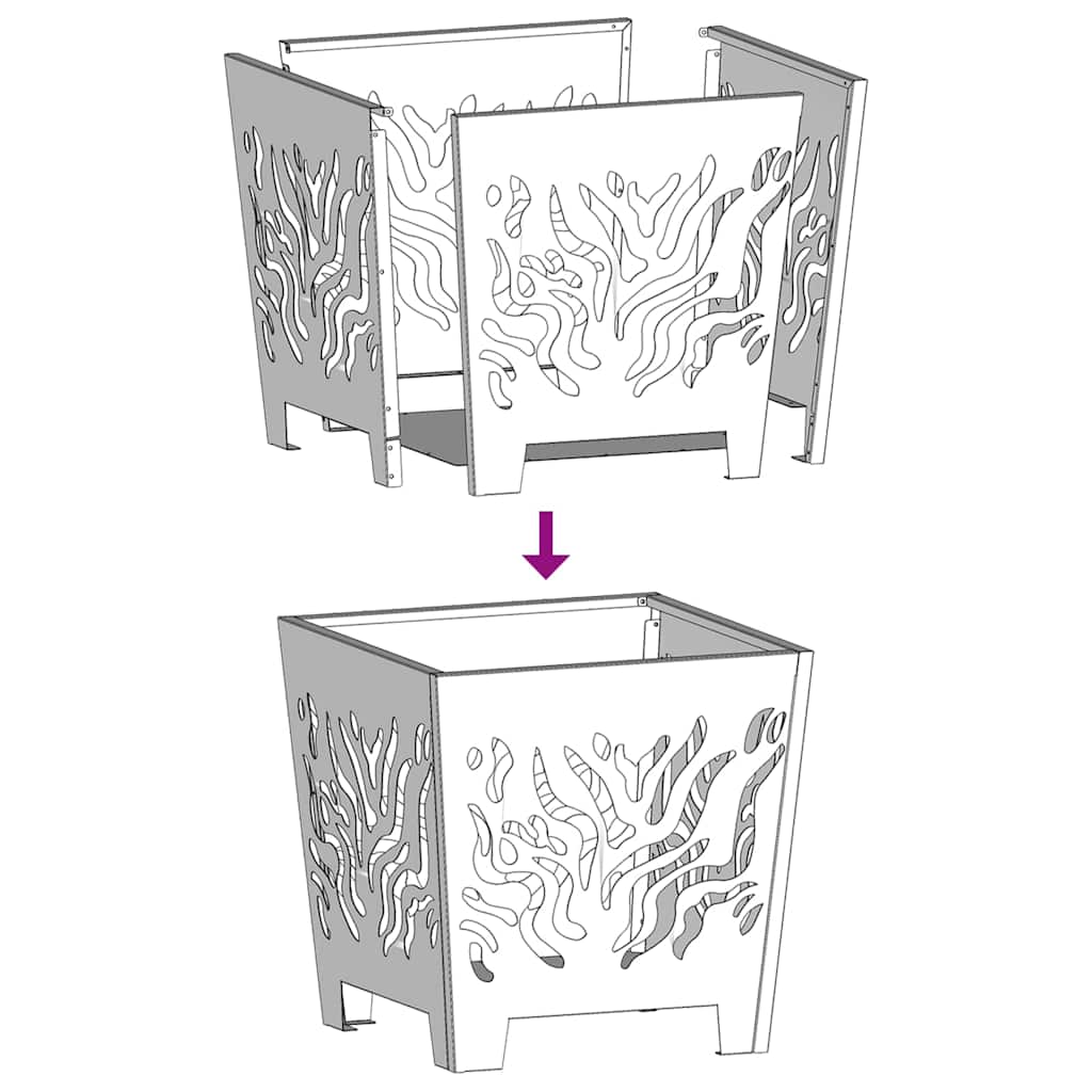 Bålplass Svart 40 x 40 x 40 cm Stål