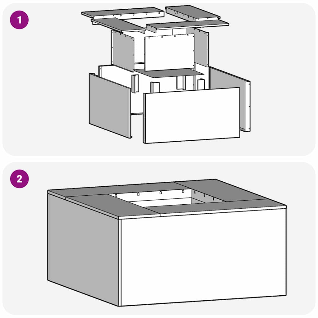 Bålplass Svart 60 x 60 x 30 cm Stål