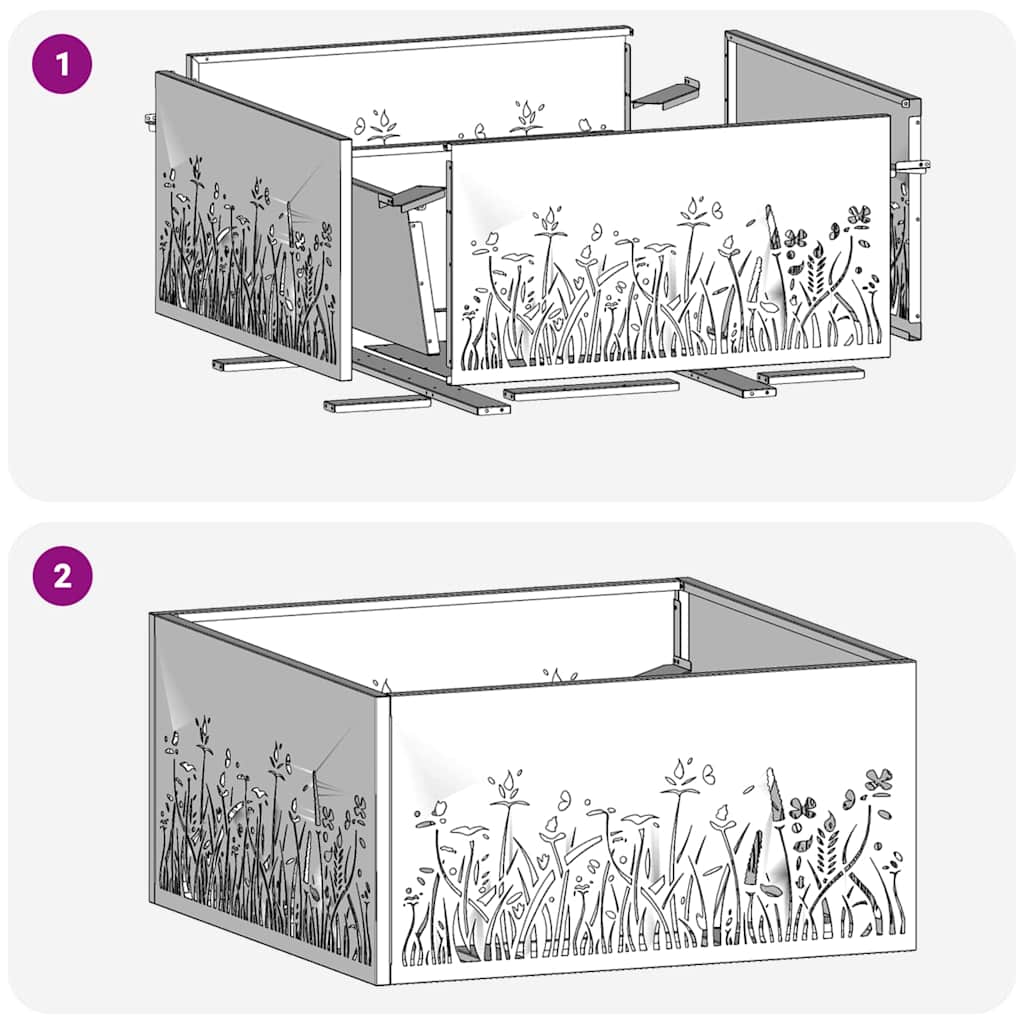 Bålplass Svart 60 x 60 x 30 cm Stål