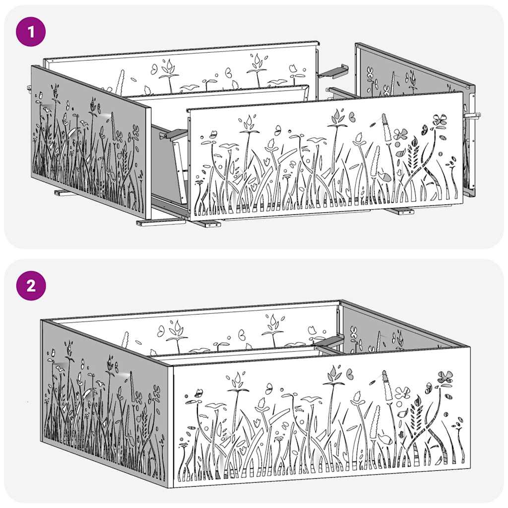 Bålplass Svart 80 x 80 x 30 cm Stål