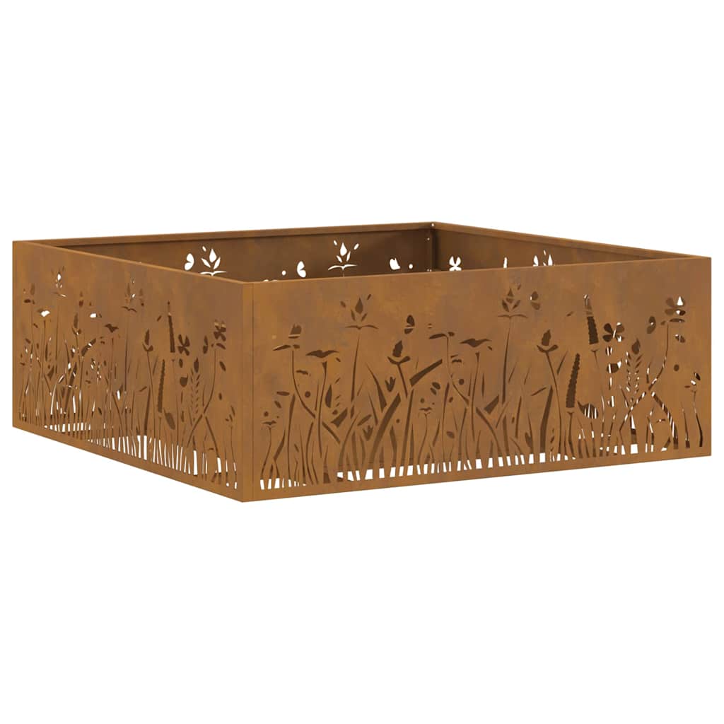 Bålplass Brun 80 x 80 x 30 cm Cortenstål