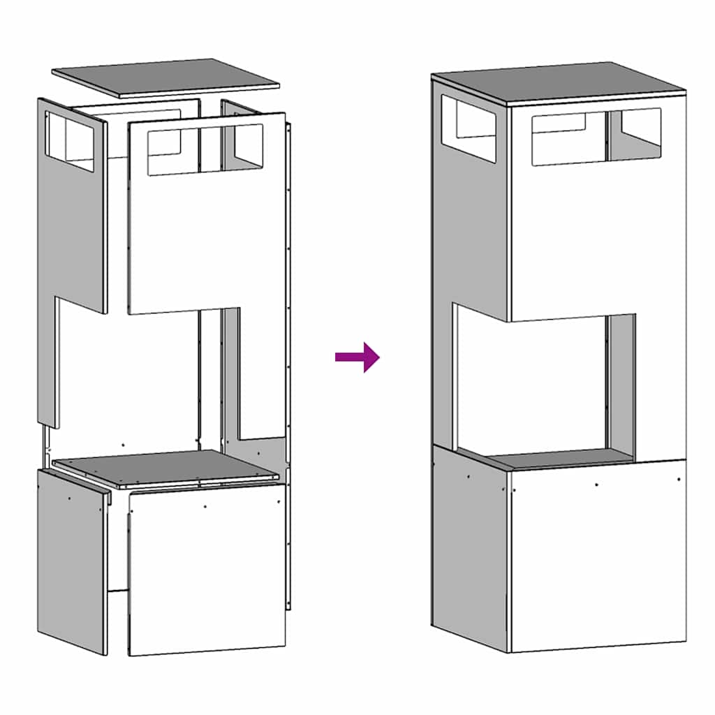 Bålplass Svart 35 x 35 x 100 cm Stål