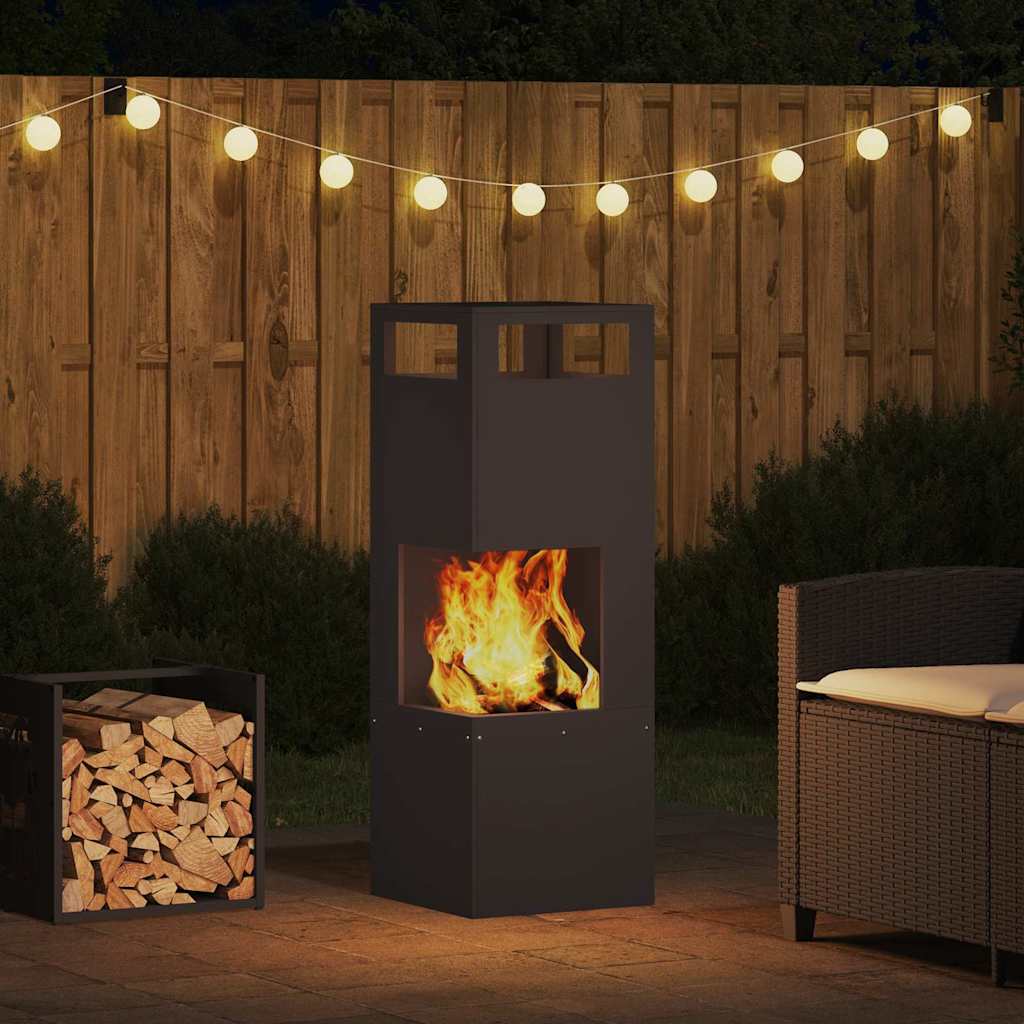 Bålplass Svart 35 x 35 x 100 cm Stål