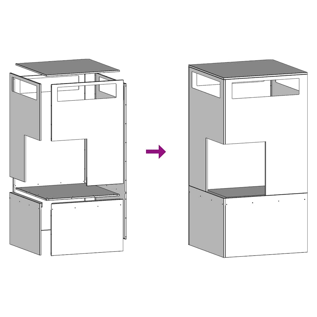 Bålplass Svart 50 x 50 x 100 cm Stål