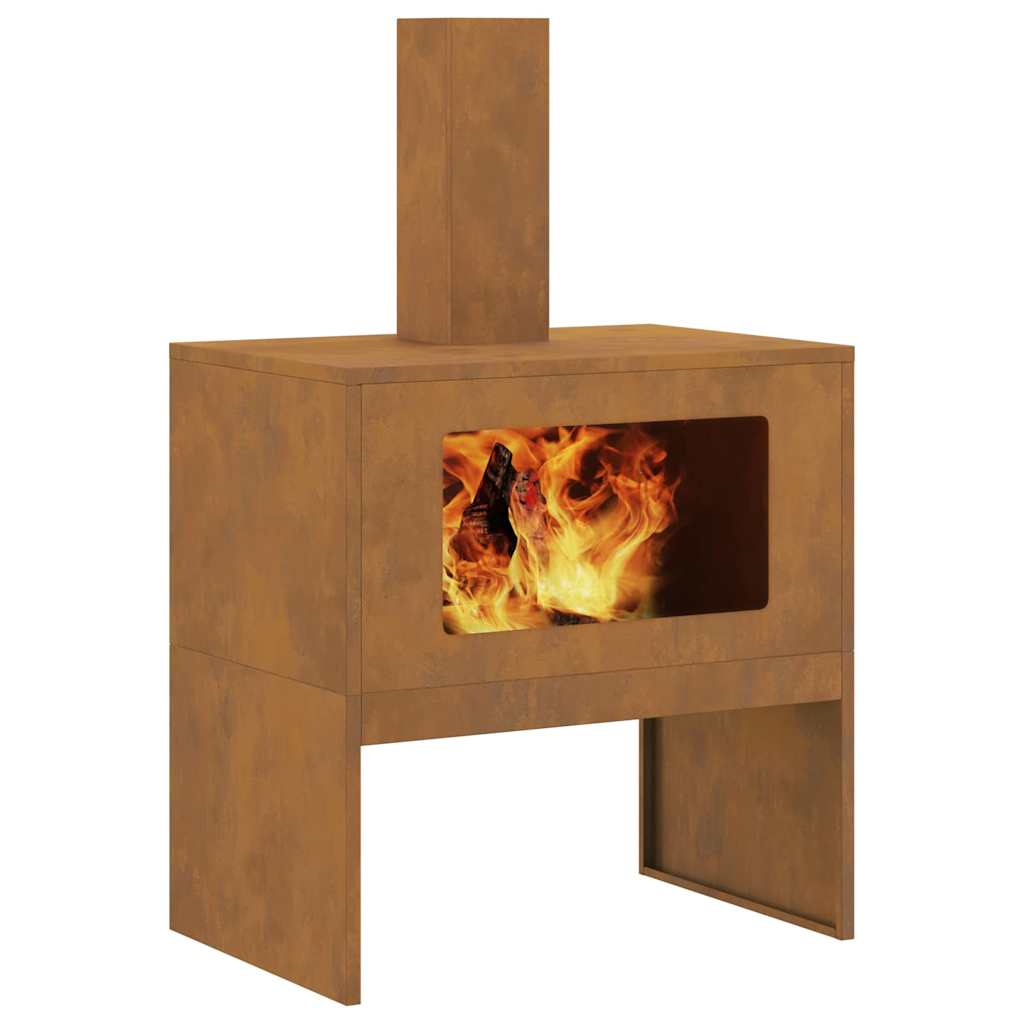 Bålplass Brun 60 x 40 x 96 cm Cortenstål