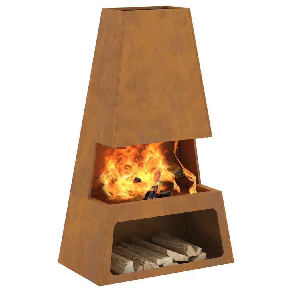 Bålplass Brun 60 x 35 x 100 cm Stål