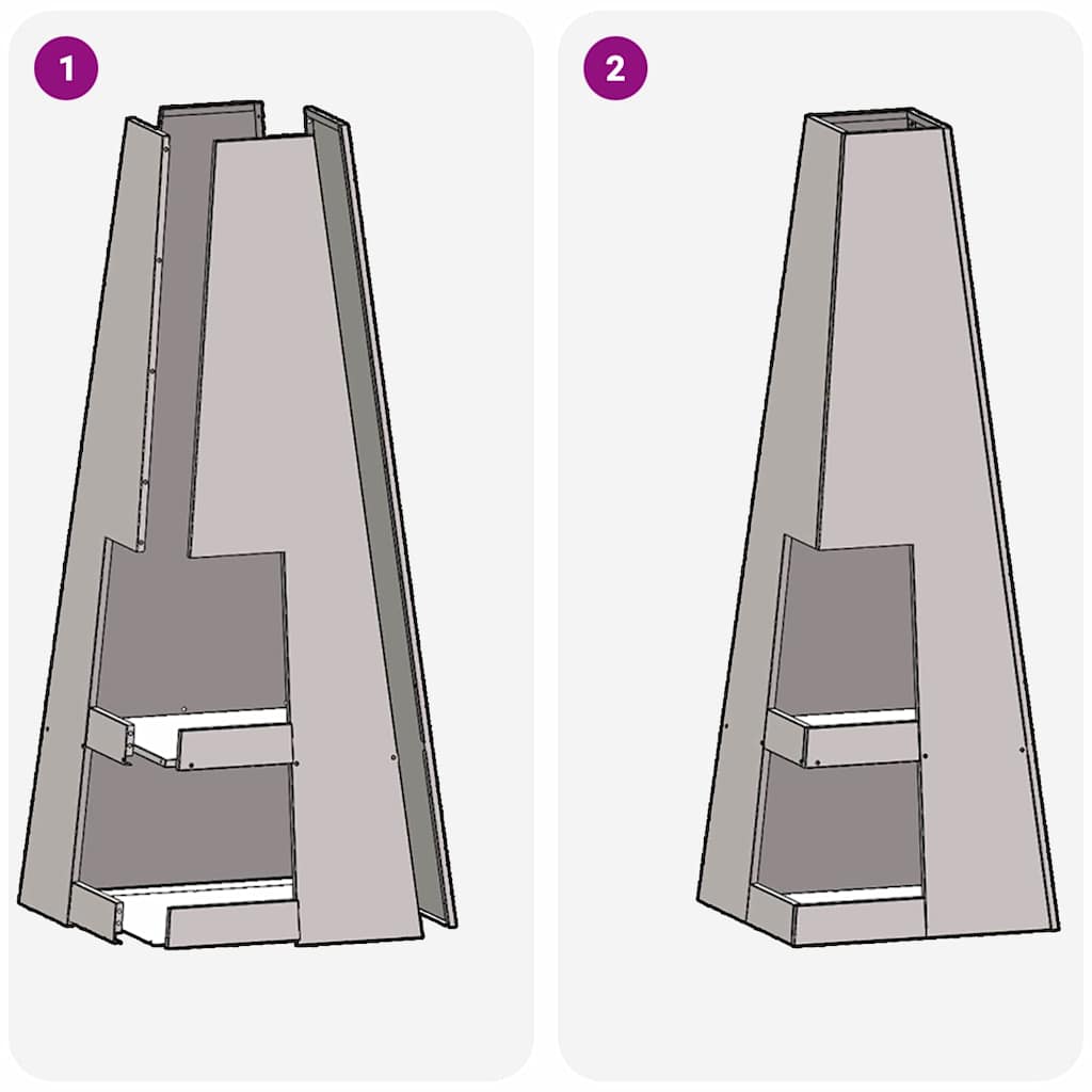 Bålplass Brun 35 x 35 x 100 cm Stål