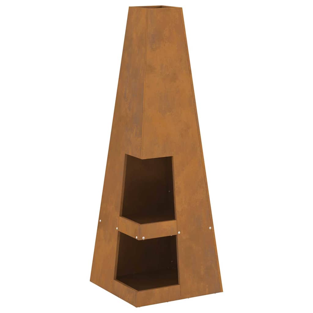 Bålplass Brun 35 x 35 x 100 cm Stål