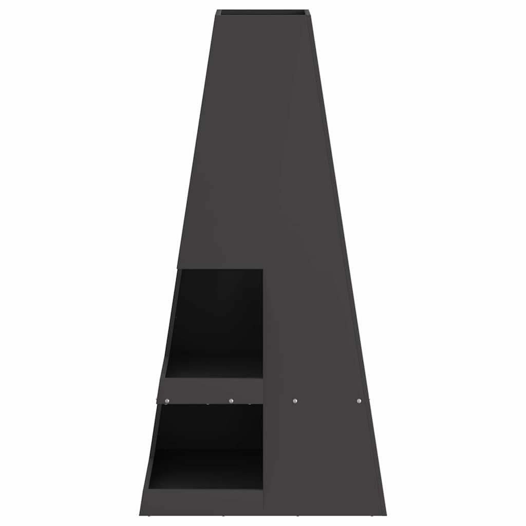 Bålplass Svart 50 x 50 x 100 cm Kaldvalsestål