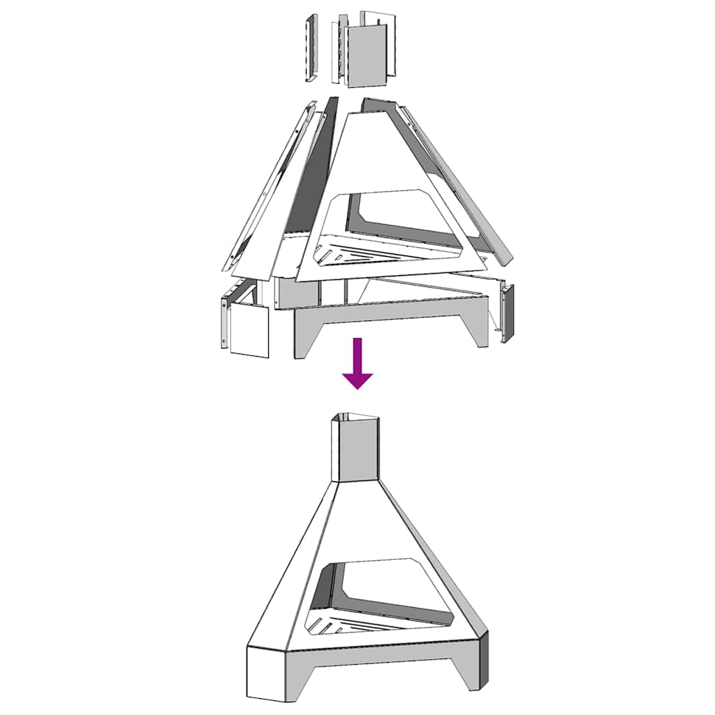Bålplass Svart 50 x 43 x 52 cm Stål