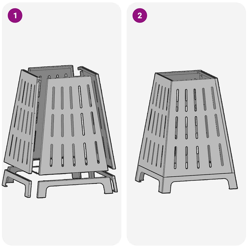 Bålplass Svart 50 x 50 x 70 cm Kaldvalsestål
