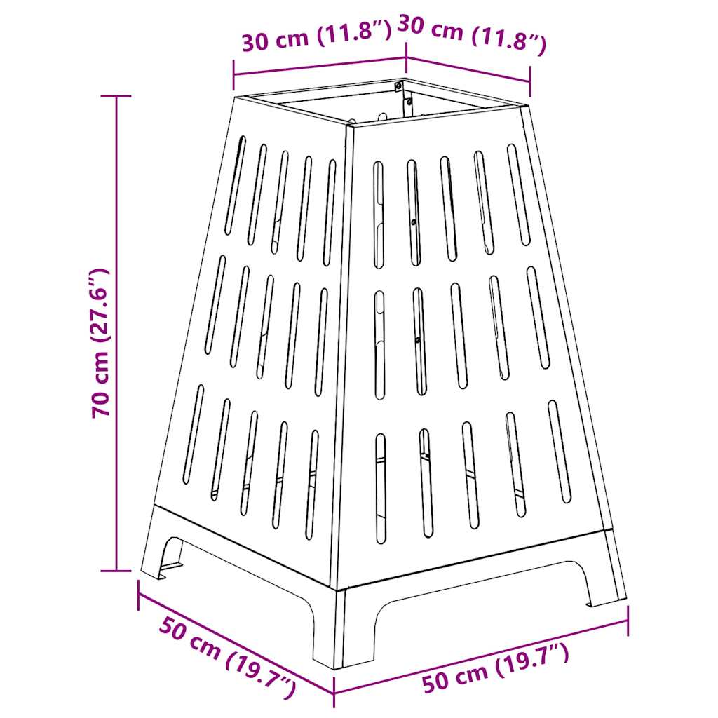 Bålplass Svart 50 x 50 x 70 cm Kaldvalsestål