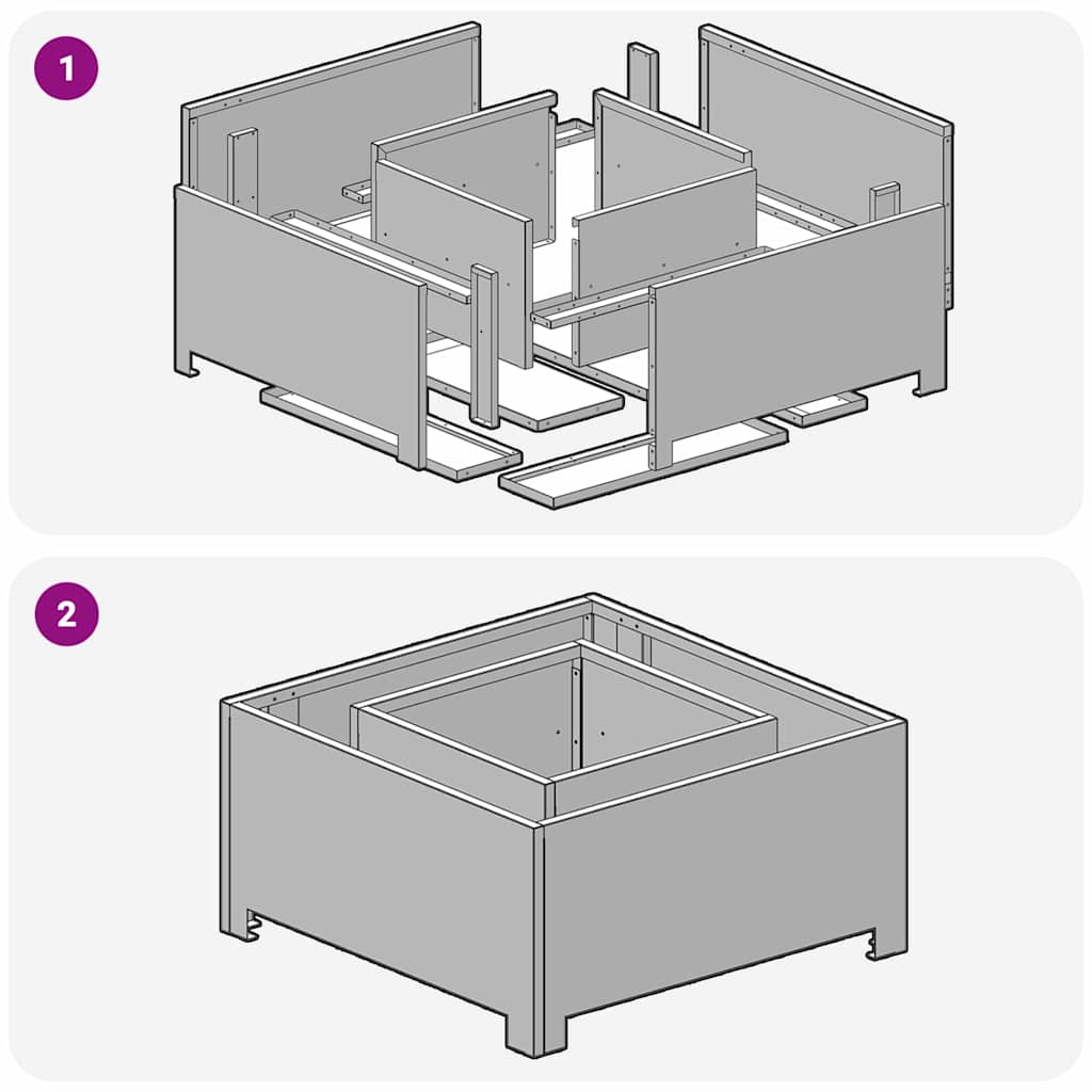Bålplass Svart 60 x 60 x 30 cm Stål