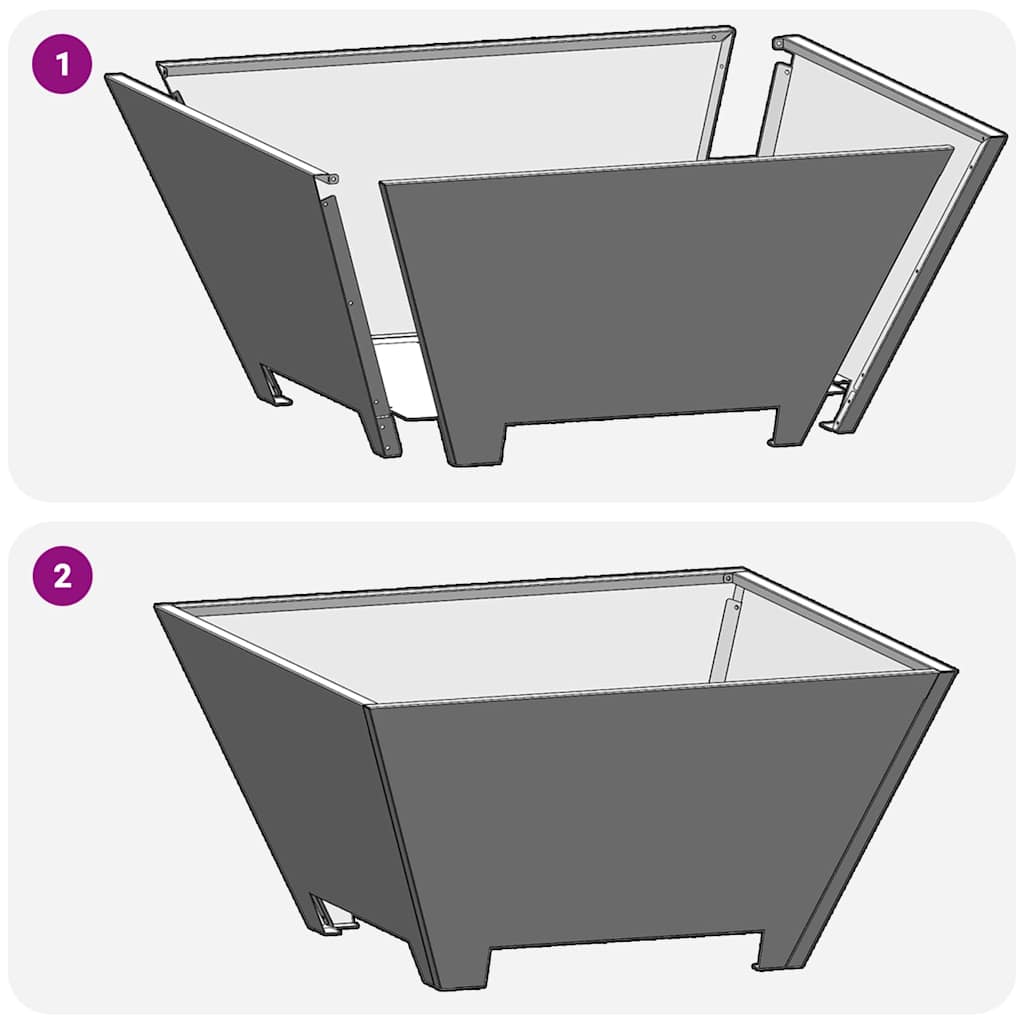 Bålplass Svart 60 x 60 x 30 cm Stål