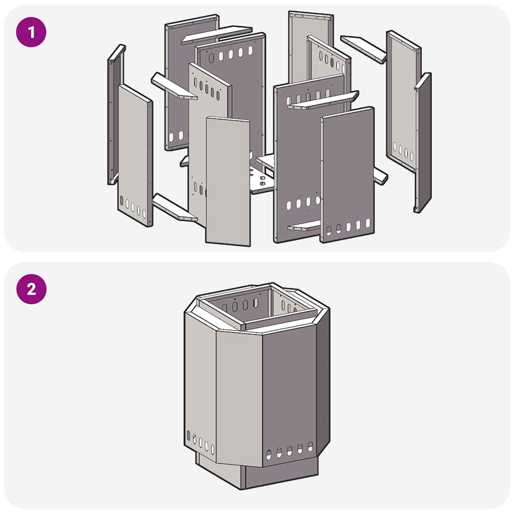 Røykfri ildsted Svart 48 x 48 x 51 cm Stål