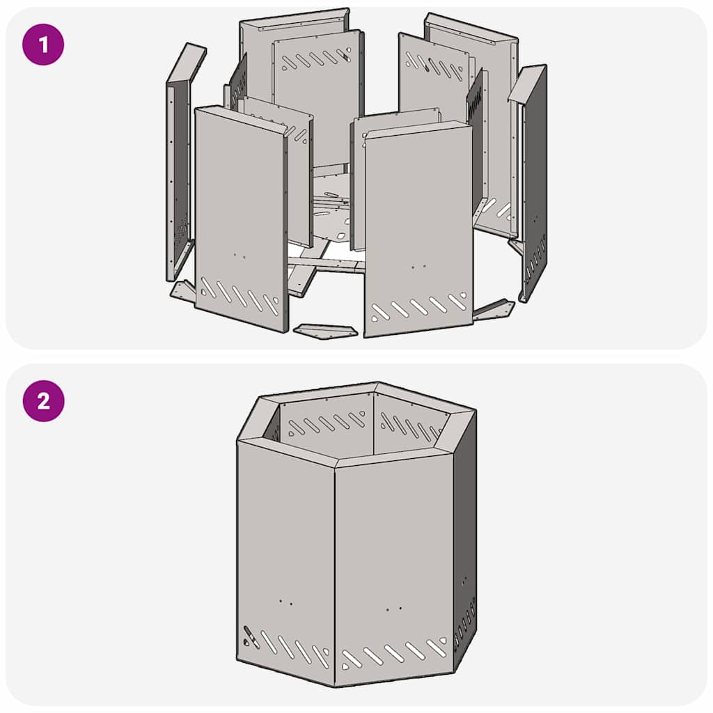 Røykfri ildsted Svart 48 x 48 x 51 cm Stål