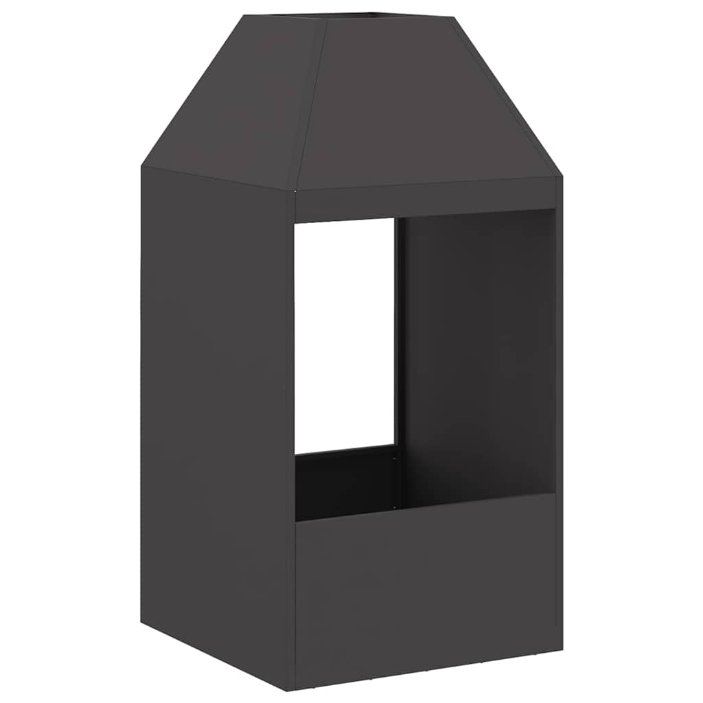 Bålplass Svart 50 x 50 x 100 cm Kaldvalsestål