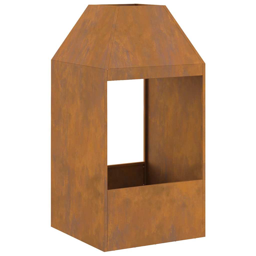 Bålplass Brun 50 x 50 x 100 cm Cortenstål