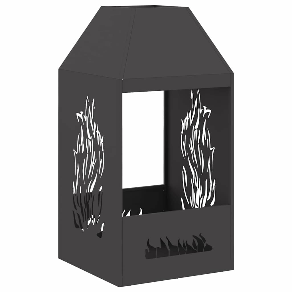 Bålplass Svart 50 x 50 x 100 cm Kaldvalsestål